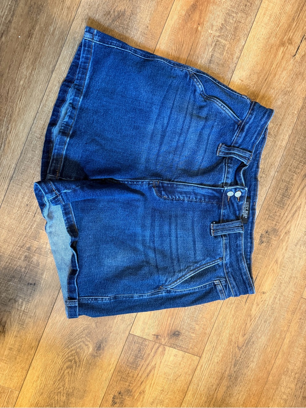 Judy Blue Deep Blue Denim Shorts with Dual Button Waist